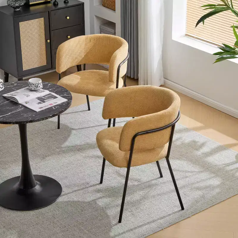 Christopher Knight Home Nest Modern Upholstered Dining Chairs with Metal Frame (Set of 2)