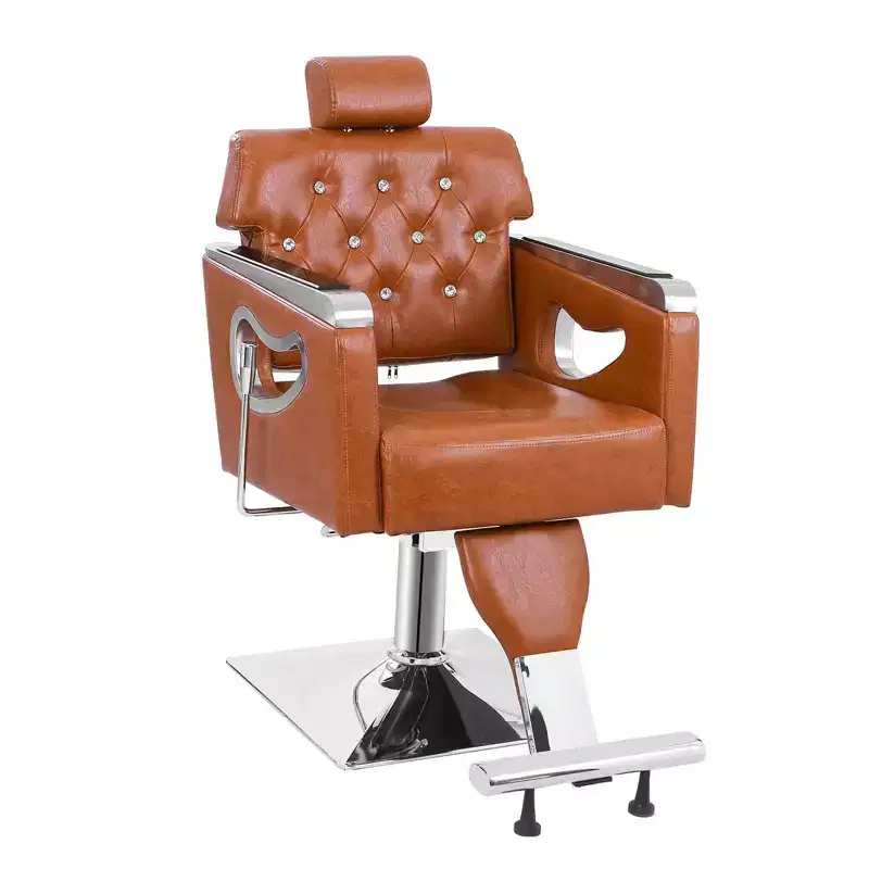 All Purpose Heavy Duty Reclining Hair Salon Chair with Headrest Brown