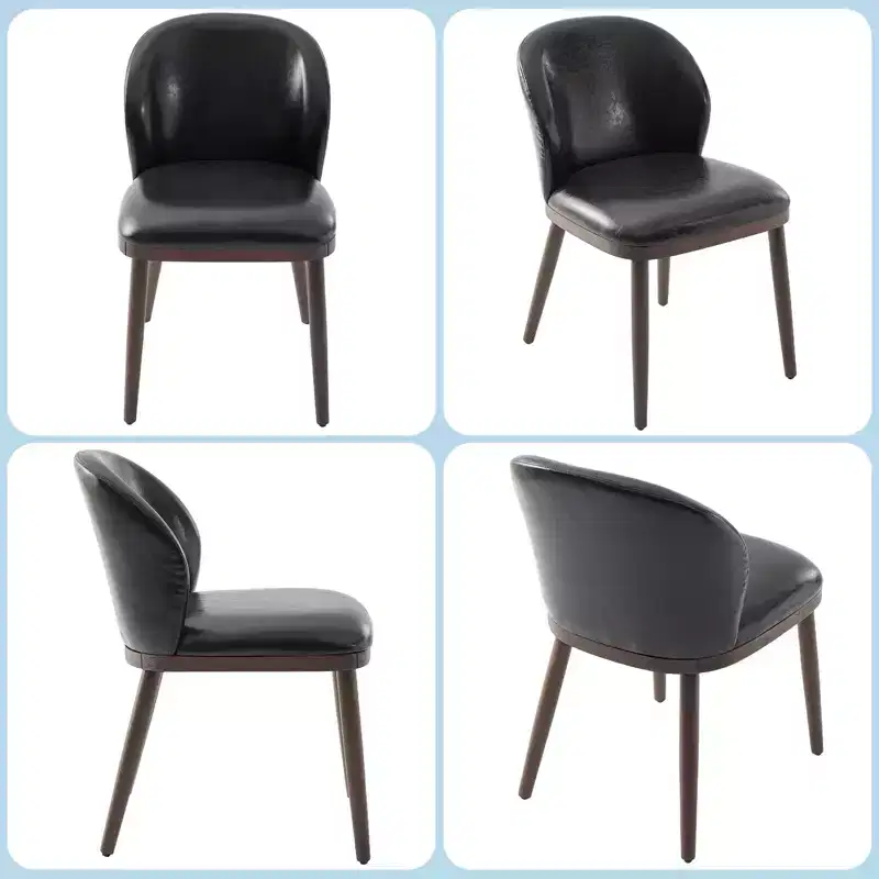 Modern Dining Chair, Upholstered with Wood Legs, Ergonomic Back Support, 265Lbs Capacity for Kitchen Dining Room Restaurant