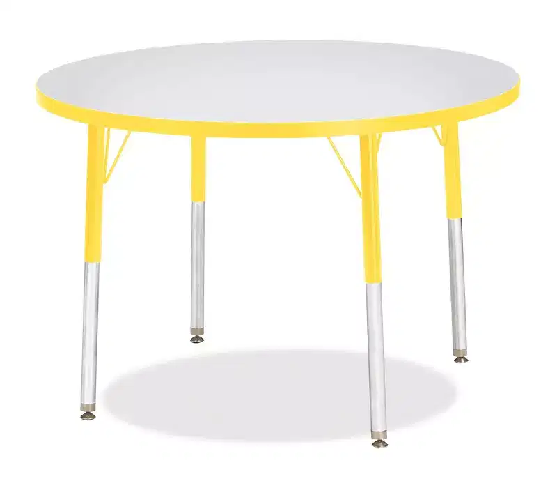 Jonti-Craft Berries Adult Height Color Edge Round Table (36 x 36) in Yellow