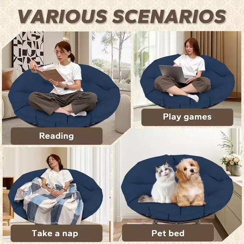 Papasan Patio Chair with Cushions