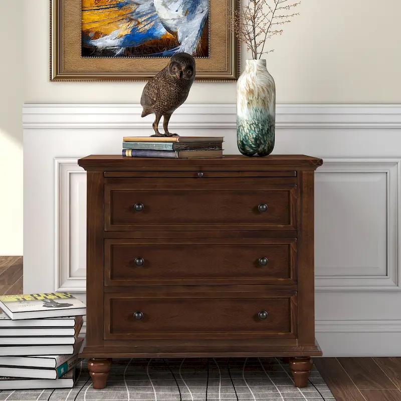 Modern Storage Wooden Cabinet with Three Drawers for Bedroom and Living Room