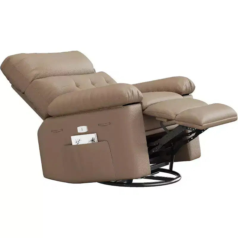 Acekool Power Recliner Chair with Heat & Massage, Swivel Rocker, USB Port, Cup Holders, Side Pockets, Extra-Wide Seat, Living Room