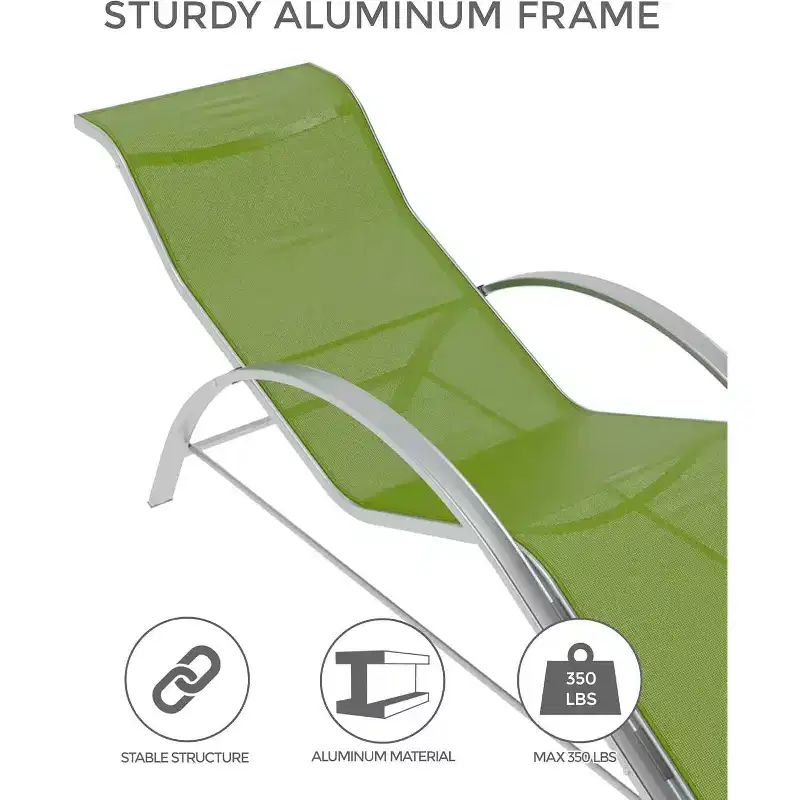 COZONY Patio Chaise Lounge Set of 3, All-Weather Wicker Sun Loungers with Side Tables