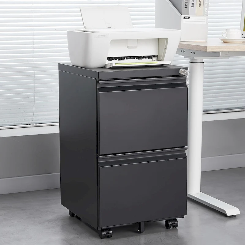 2-Drawer Metal Mobile File Cabinet with Lock