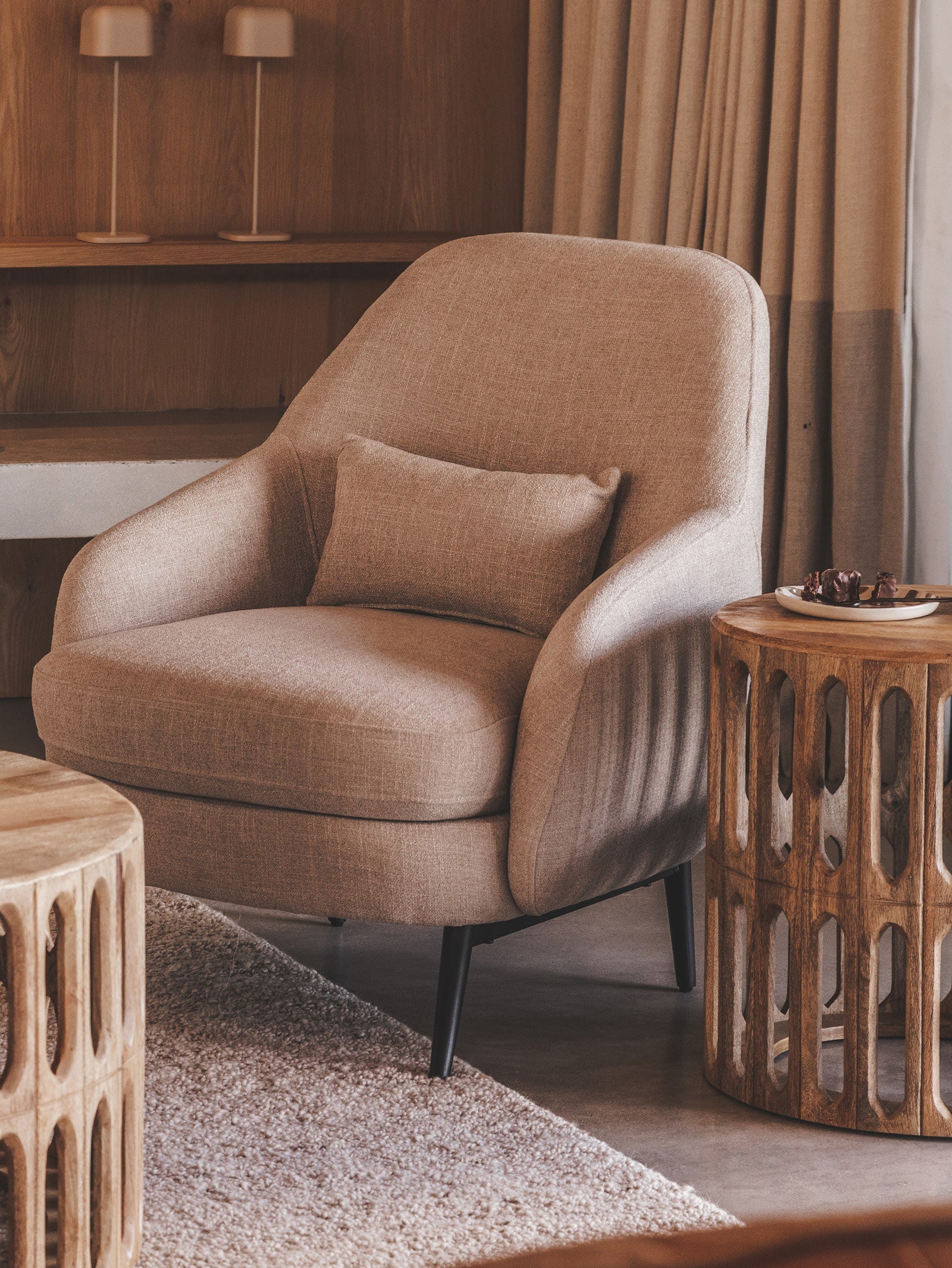 Wood Side Table for Living Room