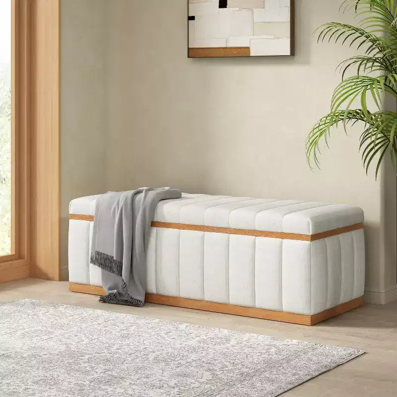 Performance Fabric Rectangular Storage Bench