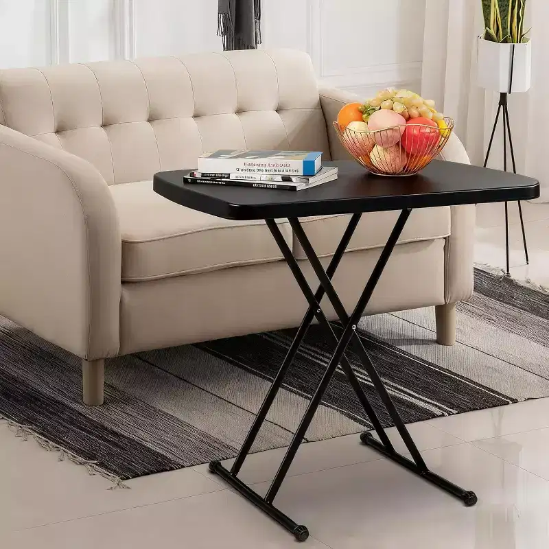 Small Folding Table with Adjustable Height - Black