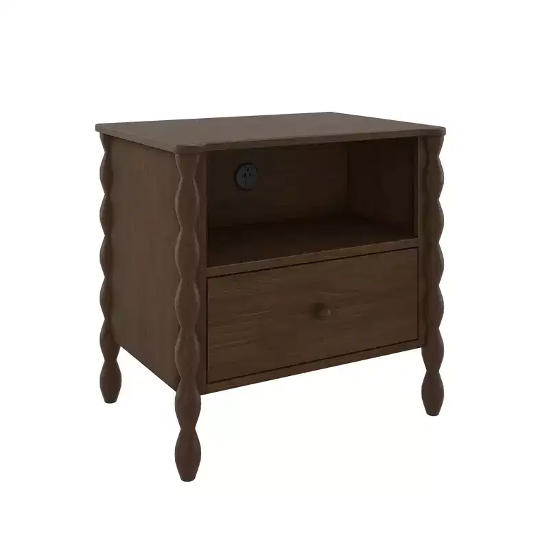 Jenny Lind Cubby Nightstand with 1 Drawer & Electrical Outlet