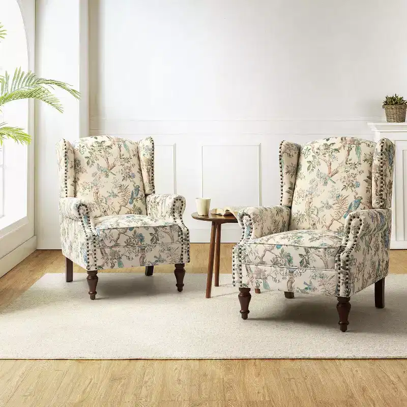 Theodor Armchair with Spindle Legs for Living Room and Bedroom Club Chair Set of 2| ART OF LIVING DESIGNS