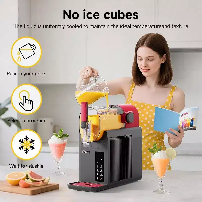 AOBOSI R2 2L Slushy Maker and Frozen Drink Machine - 6-in-1 Electric Countertop Smoothie & Frappe Maker with Digital Touch Control