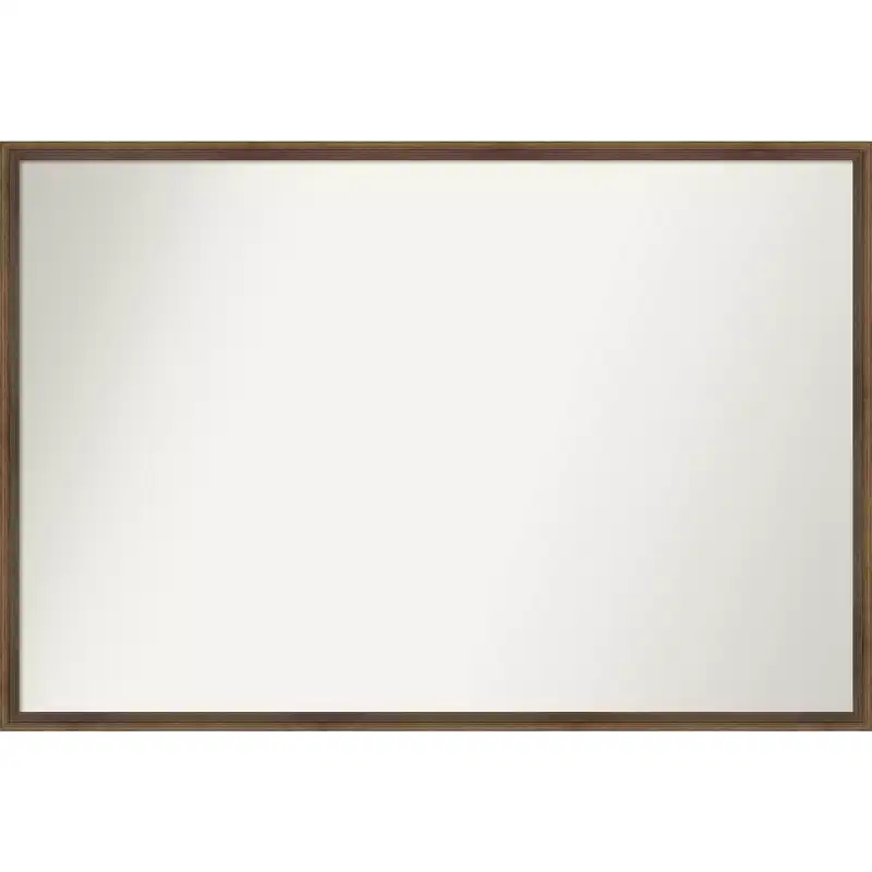 Light Bronze Non-Beveled Wood Bathroom Wall Mirror 25 x 37 in.