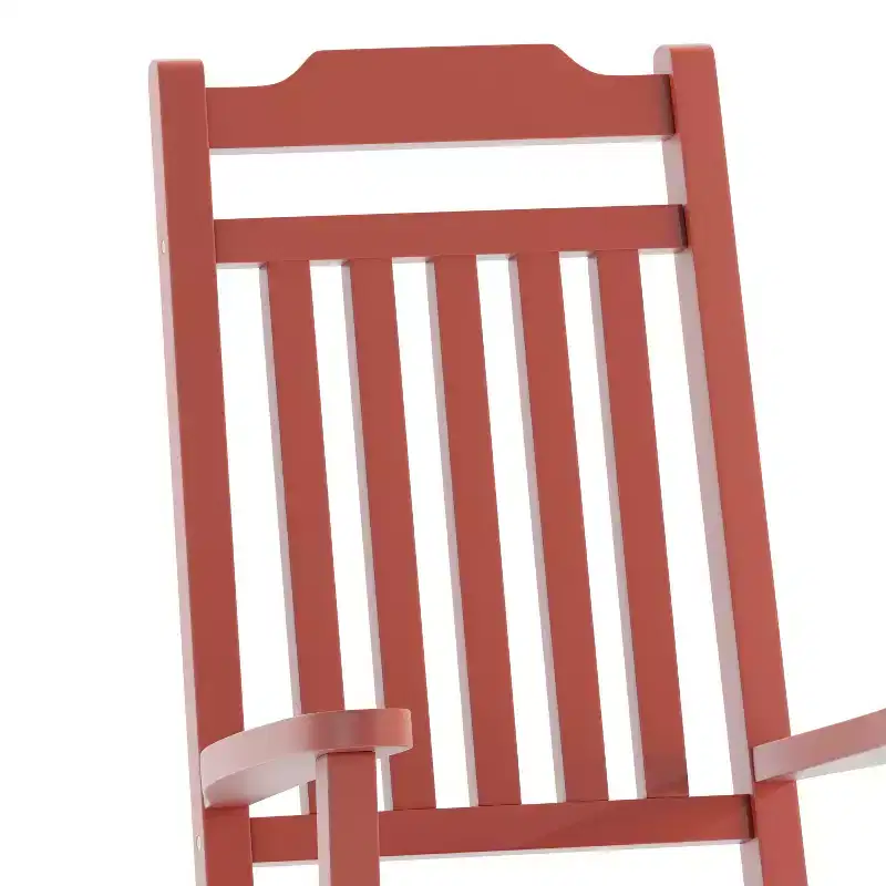 Emma and Oliver All-Weather Rocking Chair in Faux Wood - Patio and Backyard Furniture