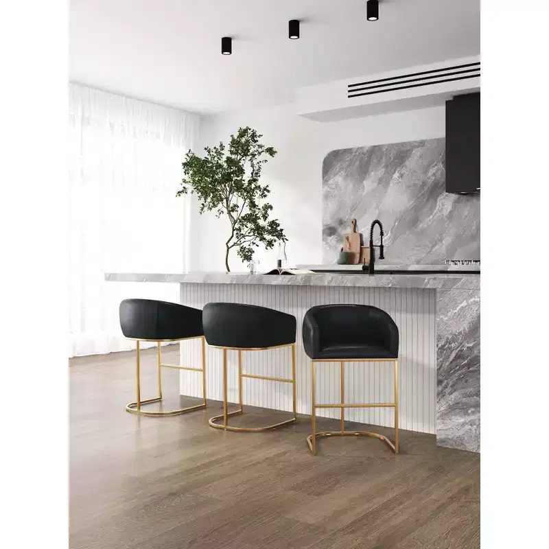 Louvre Barstools Black/Titanium Gold