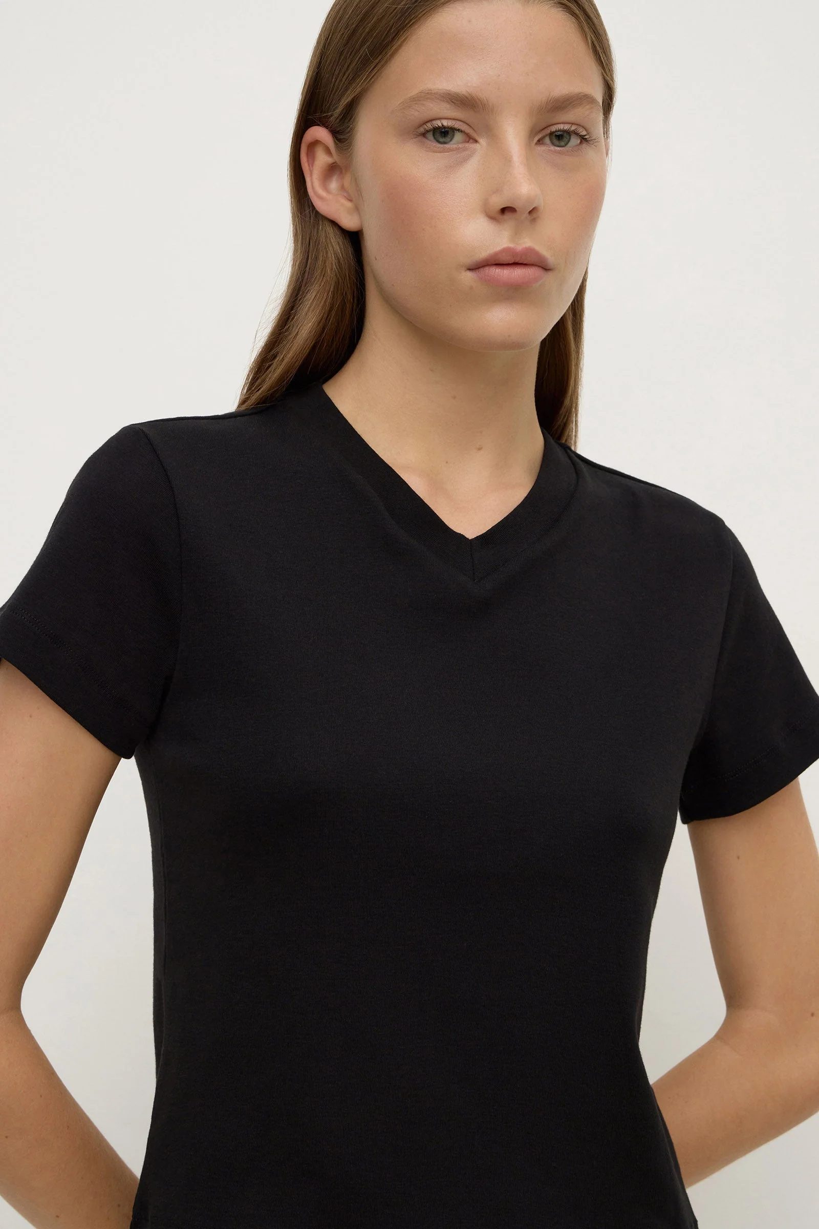 V Neck Cotton Tee