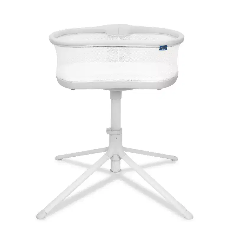 Baby Bassinet - Gray: 360-Degree Swivel, Metal Frame, Cotton Fill, 20 lb Capacity