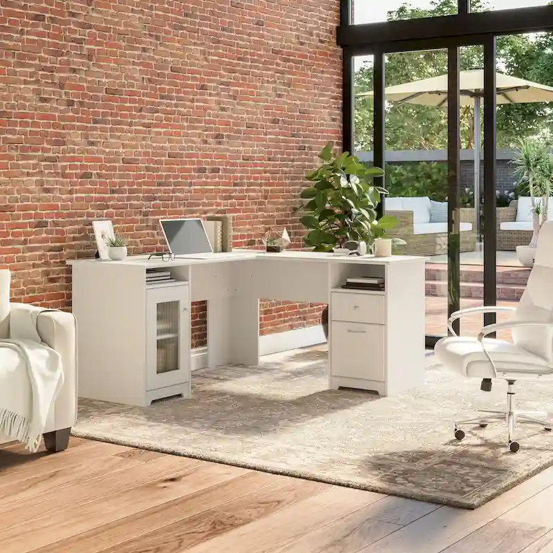Cabot 60W L Shaped Computer Desk with Storage by Bush Furniture