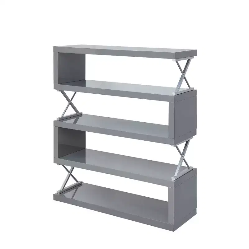 54.38" 5-Tier Open Bookcase Gray