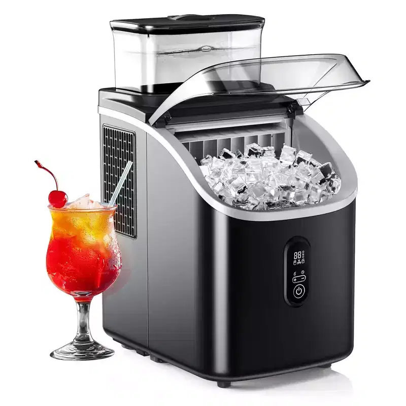 Simzlife Portable Ice Maker Countertop, 34Lbs/Day, 16 pcs Ice cubes in 13 Mins, Auto-Cleaning, Black
