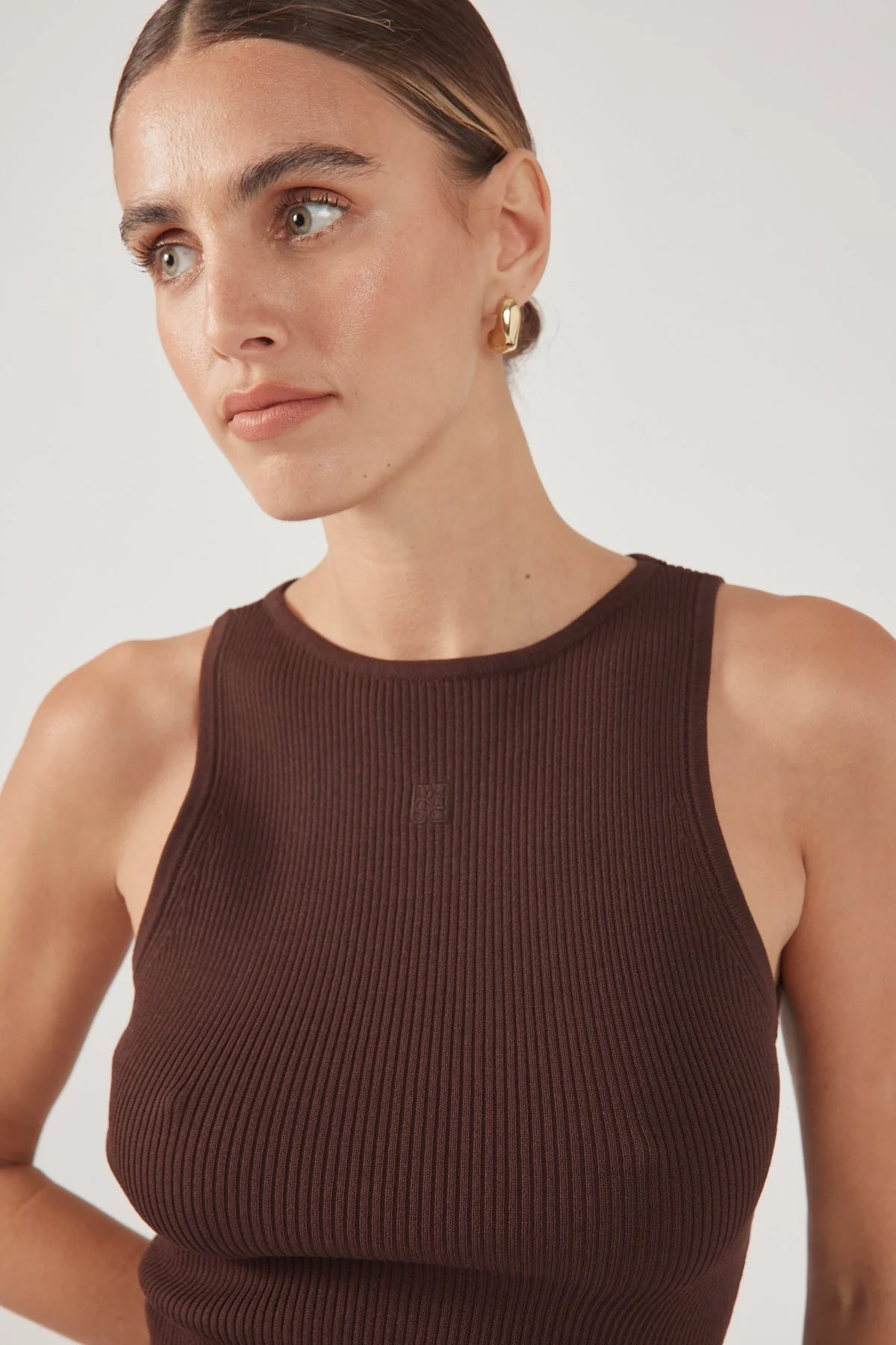 Tank Knit Top Chocolate