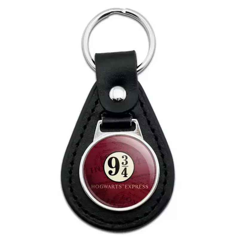 Harry Potter Hogwarts Express Tickets Black Leather Keychain