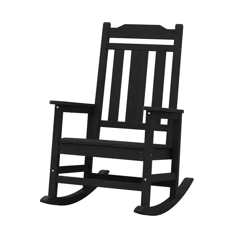 Hyleory HDPE Modern Resin Rocking Chair, Extra Wide Outdoor Adirondack Chair