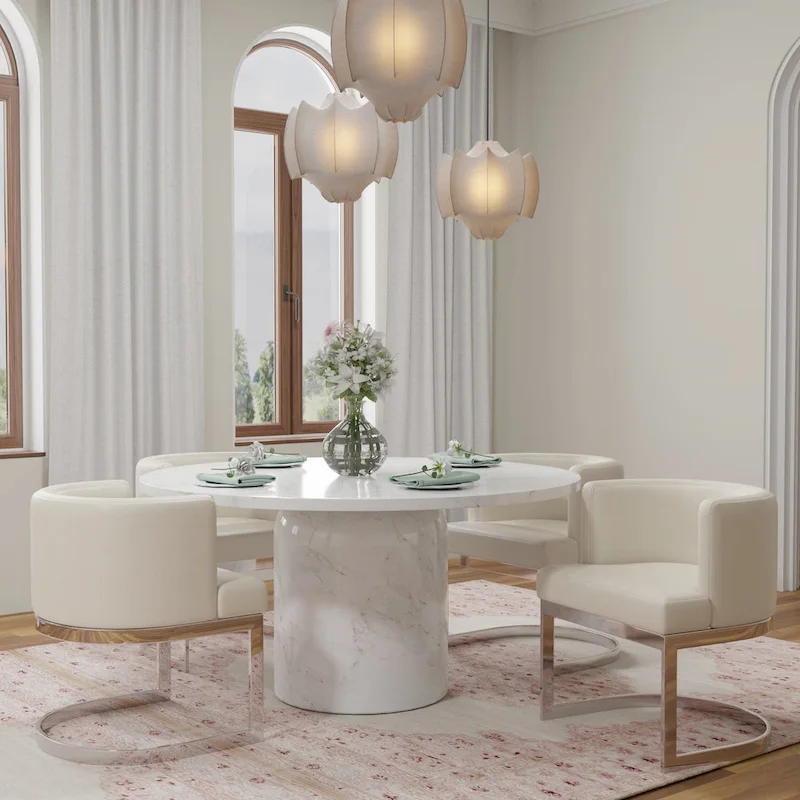 Contemporary Wingback Dining Chair – Upholstered Accent Seat