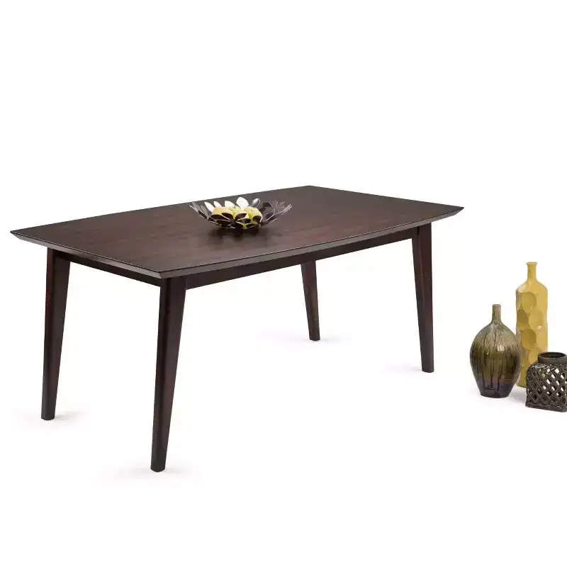 WyndenHall Tierney Mid Century Rectangle Dining Table Java Brown