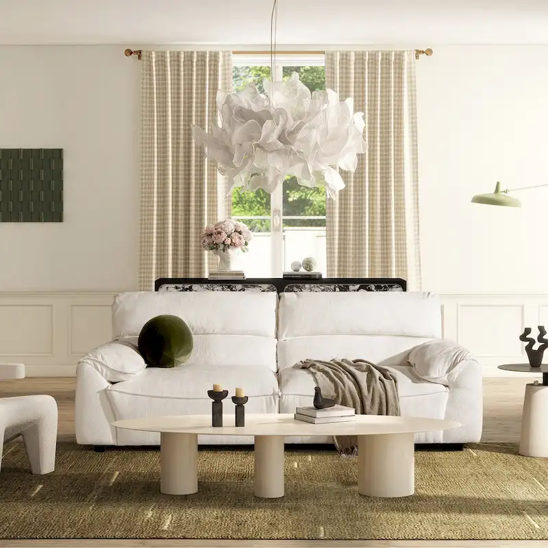 90.5 Chenille Upholstered 2-Piece Modular Sofa