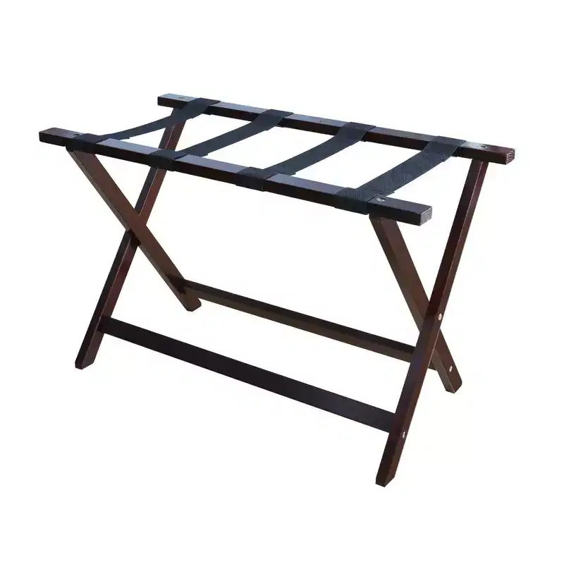Folding Luggage Rack, Extra-Wide Hotel-Style with Solid Wood Construction