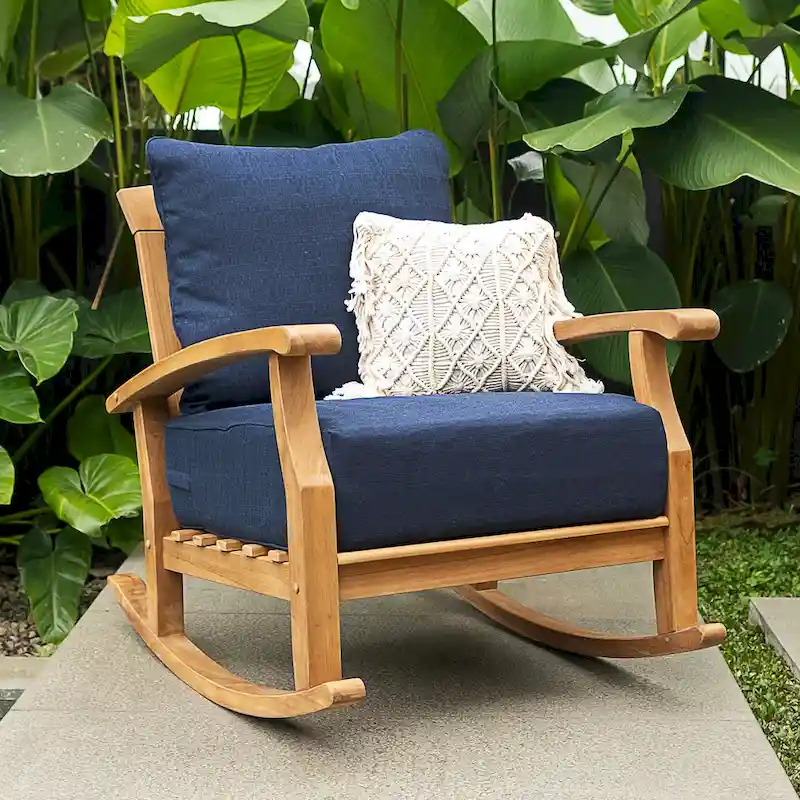 Cambridge Casual Leon 3-piece Teak Patio Chat Set with Cushion