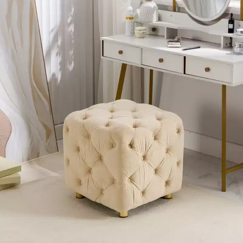 TUYOHW 18 Cube Storage Ottoman,Velvet Footstool with Hidden Compartment,Unique Dice-Shaped Stool for Living Room,Bedroom,Entryway
