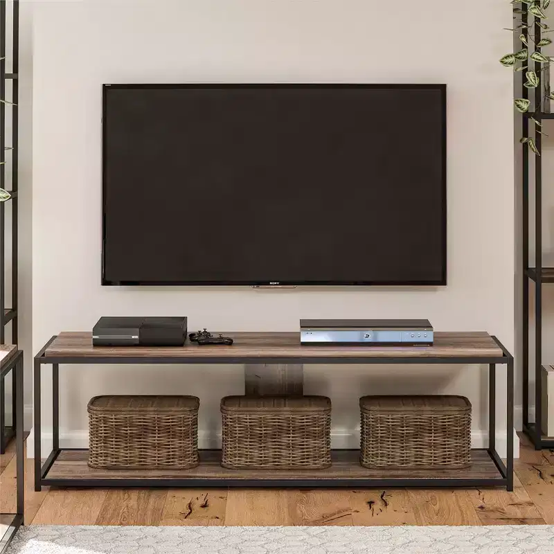 TV Stand for TVs up to 65, Weathered Oak