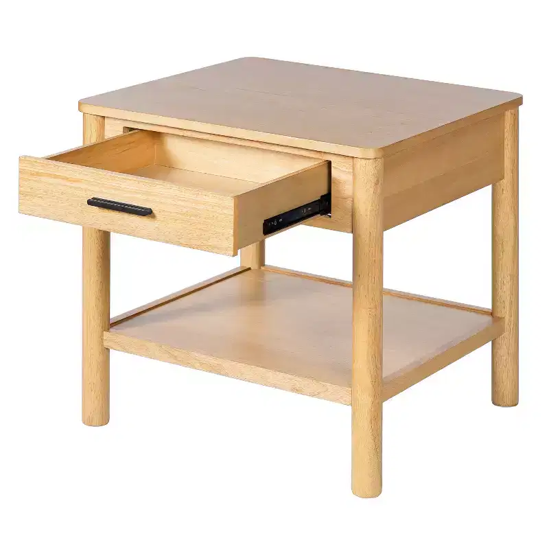 Christopher Knight Home Orvian Rubber Wood Rectangle End Table with Drawer