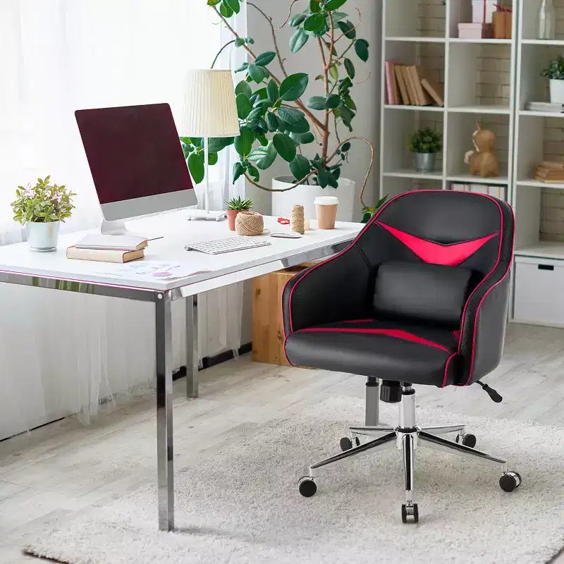 Office Chair Task Desk Swivel Adjustable Height w/ Massage Lumbar Support BlueGreen