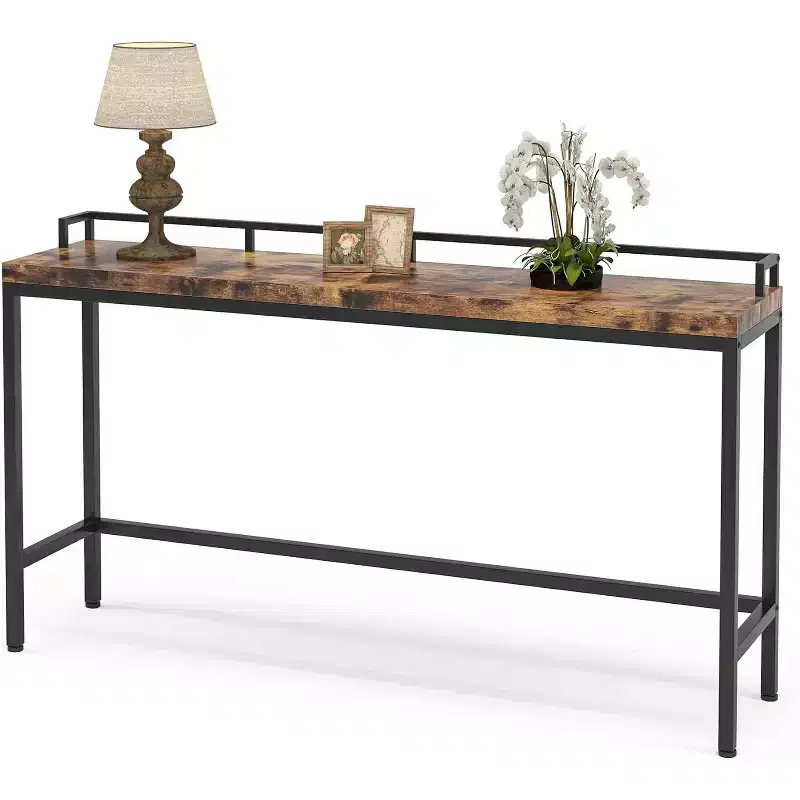 Lantine 70.9 Inch Extra Long Sofa Table, Narrow Console Table Behind Couch, Rustic Industrial Entryway Skinny Hallway Table for Living Room