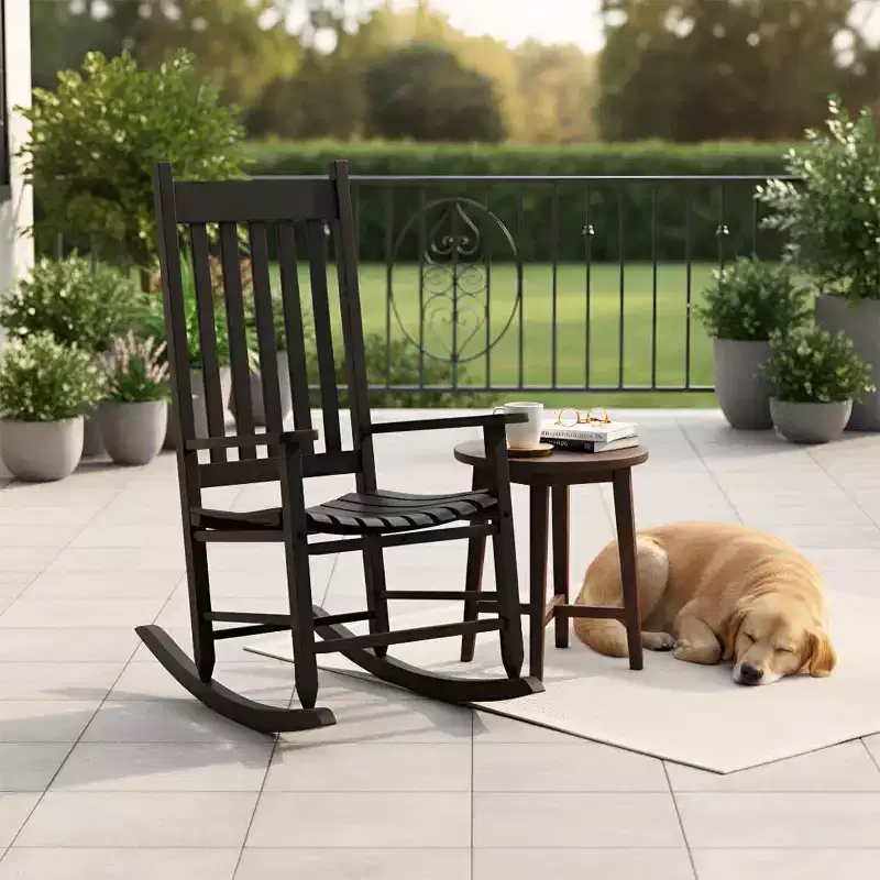 FDW Outdoor Rocking Chair Patio Rocking Chair Porch Rocking With High Back for Porch Garden