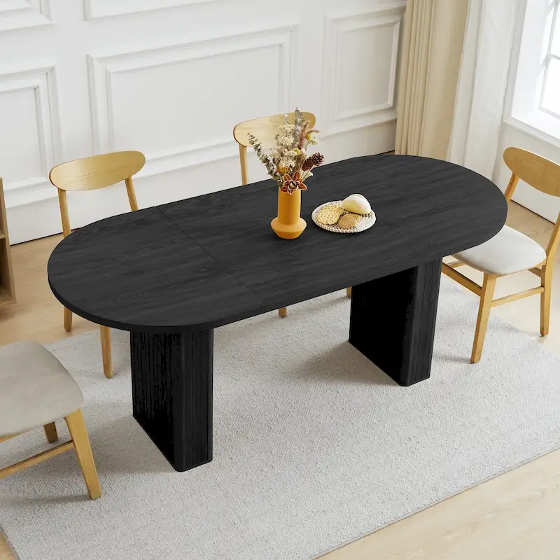 Oval Wood 70.86 in. Dining Table Seats 4-6