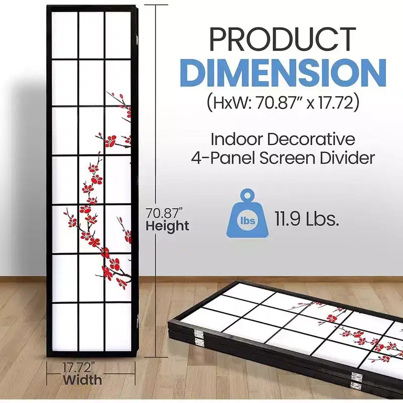 4-Panel Room Divider