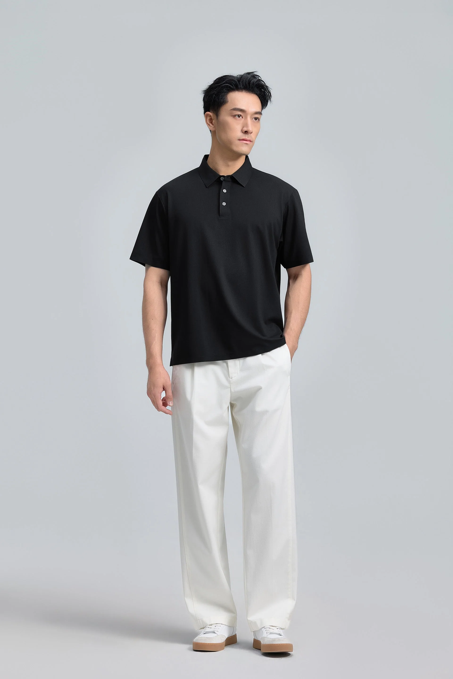 Sharp Pique Polo – Black