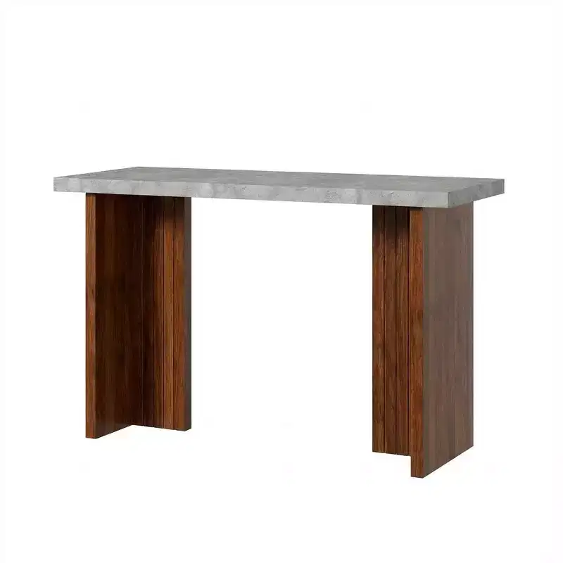 55 Modern Rectangular Faux Marble Counter Height Bar Table - High Top Dining Table for Kitchen & Living Room - Pub Table or Kitchen Island