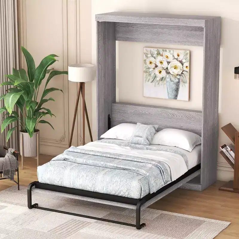 Queen Size Platform Bed Frame with Headboard and Wood Slats, No Box Spring Needed