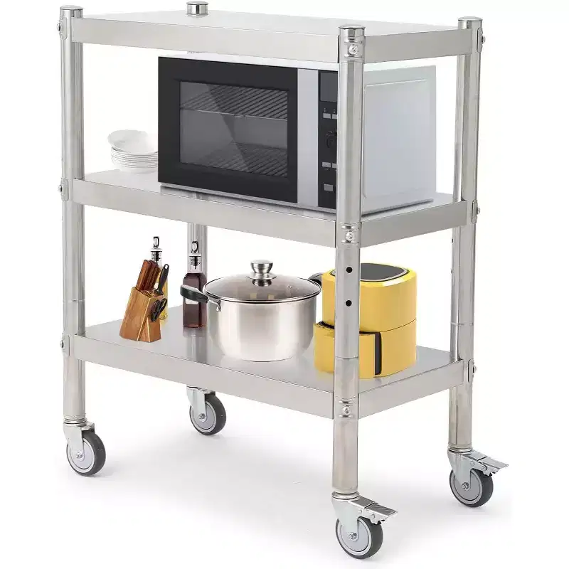 Stainless Steel Shelves, Heavy Duty Adjustable Shelf Unit with Adjustable Height and Vent Holes for Kitchen