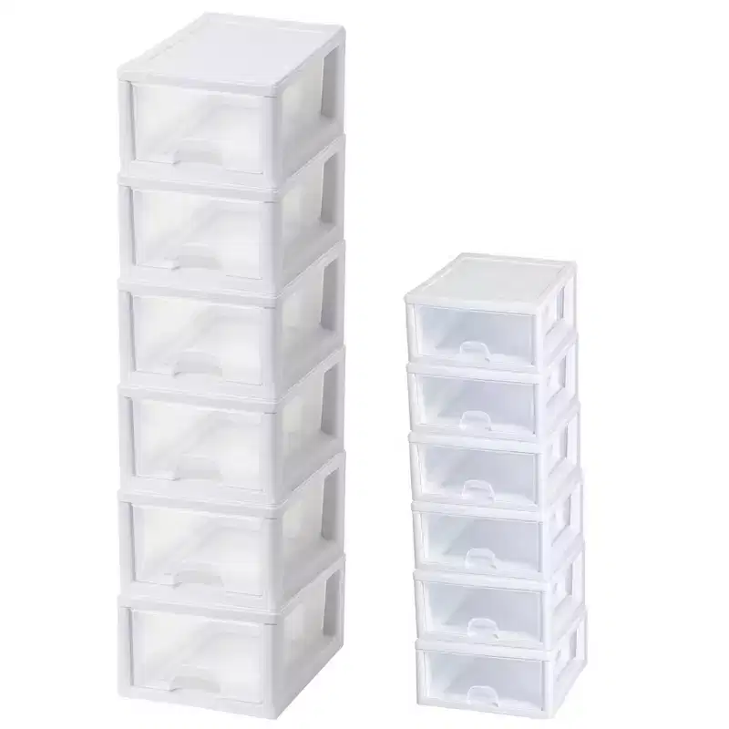 16 Qt Clear Stacking Storage Drawer Container (6 Pack) + 6 Qt (6 Pack)