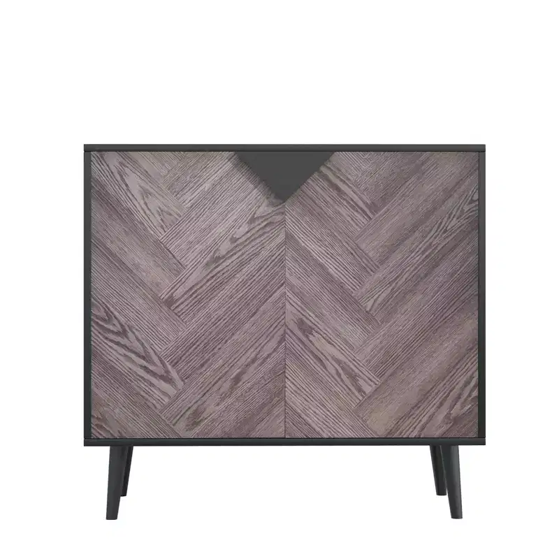 Wood Finish Storage Cabinet, Freestanding Accent Buffet with Doors for Dining Room and Entryway