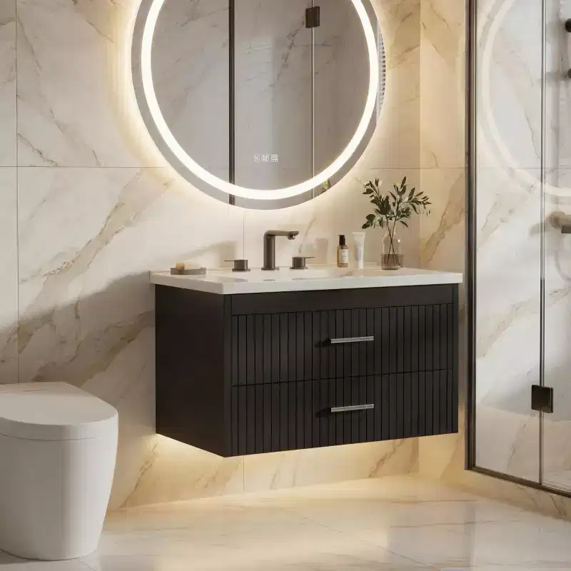 Floating Bathroom Vanity with Sink, Wall Mounted Vanity Cabinet with 2 Soft-Close Drawers, Modern Storage for Bathroom