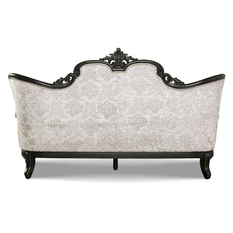 Furniture of America Clarissa Traditional Sofa Set with Button Tufted Back and Accent Pillow