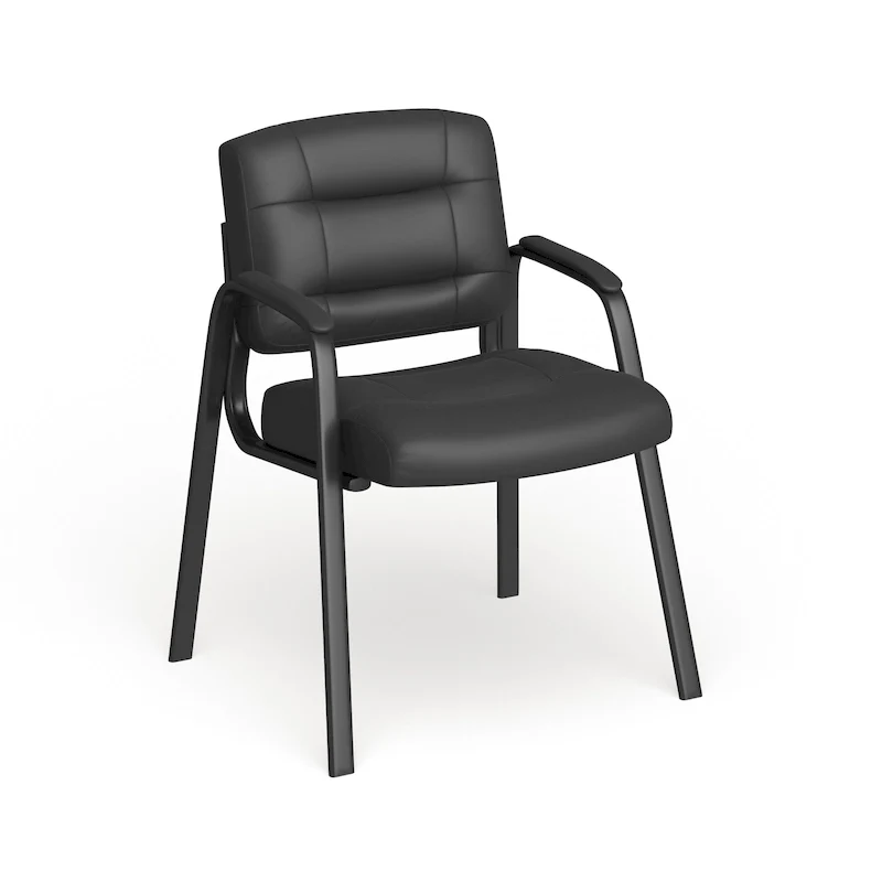 Upholstered Tufted Executive Reception Chair - Black