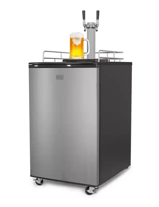BLACK+DECKER Beer Kegerator, 6.1 Cu. Ft. Draft Beer Machine, Stainless Steel