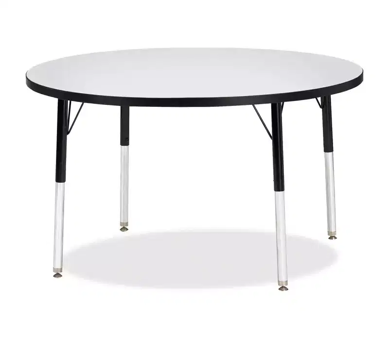 Elementary Height Color Edge Round Activity Table 42x42 - Black